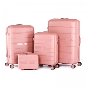 OMASKA PP-Gepäck, 4-teiliges Set, PP-Material, Aluminium-Wagen, integriertes Schloss, passende Farbe, Doppelrad, hochwertiges Gepäck, PP (7)