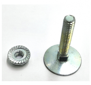 Flat head elevator bolt with hex flange nut