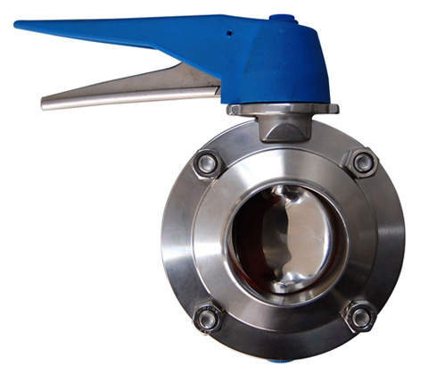 Welded butterfly valve with multi-position handle