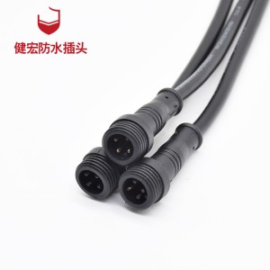 High quality PVC 250v m8 male female plug 2 pin waterproof connector cable