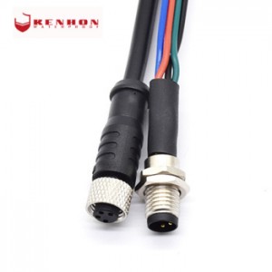 M8 IP 68  Power Car Electrical Cable 3 4 Pin Water Proof Female Male 2M Connector
