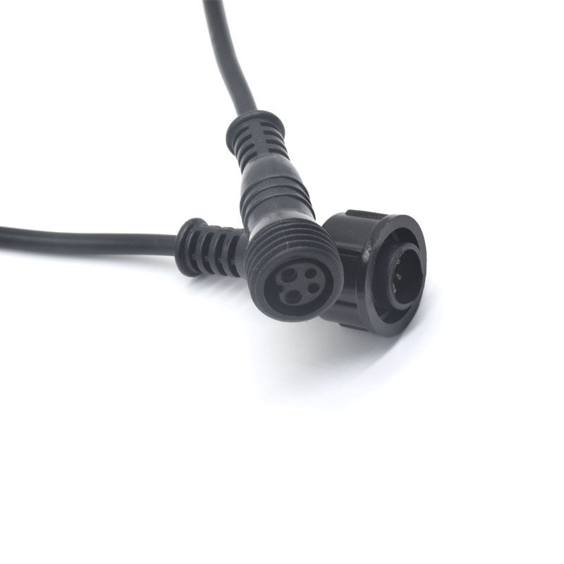 Led accessories electrical power cable wire male female 2+2pin waterproof  connector M14 Featured Image