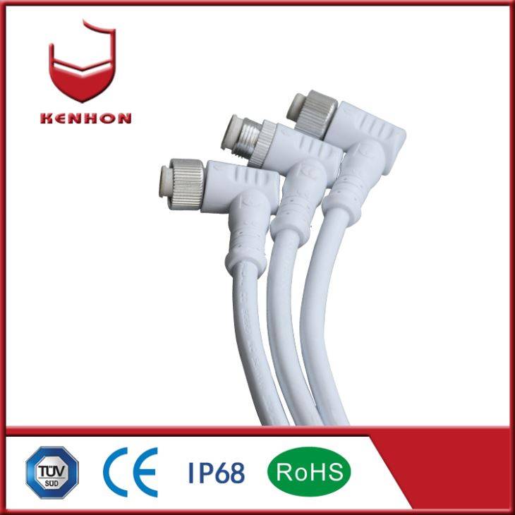 M12 90 Degree 9 Pin IP66 220V Waterproof Inline Mains Connector for Outdoor Use Featured Image