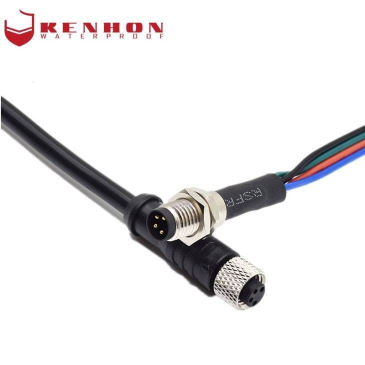 M8 4 Hole Metal Waterproof Cable Connector