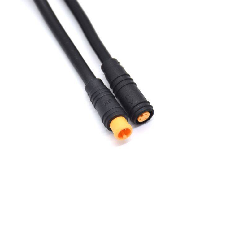 M6 3PIN Black Wire Waterproof Connector IP68 For LED Solar Cable Connector