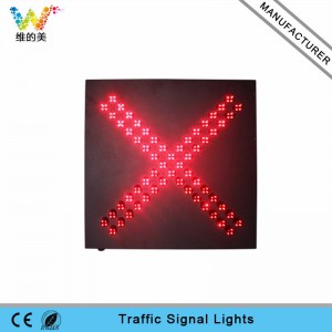 High quality 600mm red cross LED traffic signal light