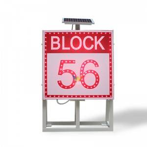 New BLOCK sign board with stand solar traffic sign
