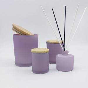 matte frosted custom Glass reed diffuser candle Vessel