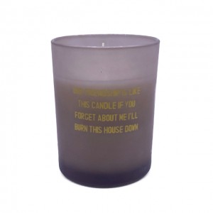 A09M Luxury custom silk-printed matte frosted glass scented candle
