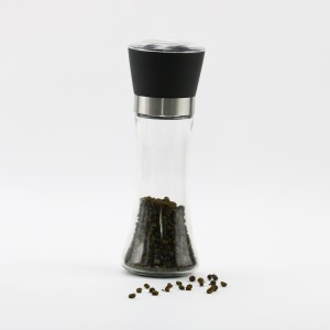 Wholesale kitchen 304 stainless steel black pepper grinder pepper sesame coffee transparent glass manual grinder