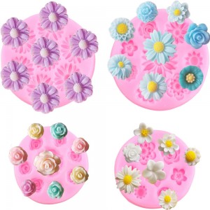 Rose Flower Silicone Molds Daisy Fondant Mold Flower Orchid Cake Decorating Molds