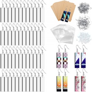 Good Quality Sublimation Press - Sublimation Earrings Blank Bulk, Sublimation Printing Earrings Unfinished Rectangular Heat Transfer Earring Pendant with Earring Hooks – Xinhong