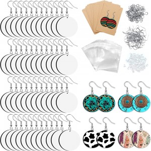 Sublimation Earrings Blank, Earring Blanks for Sublimation Printing, Unfinished Round Heat Transfer Earring Pendant