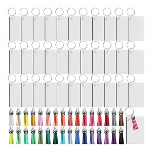 Sublimation Keychain Blanks Set with Rectangle Sublimation Blanks