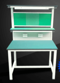 lab table with With shelf and lighting