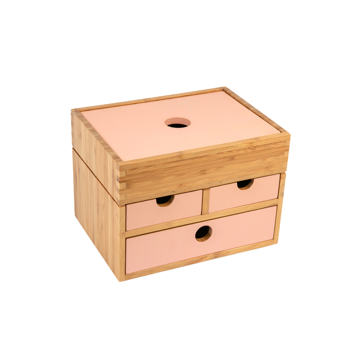 Natural Bamboo Jewelry Box With Drawer