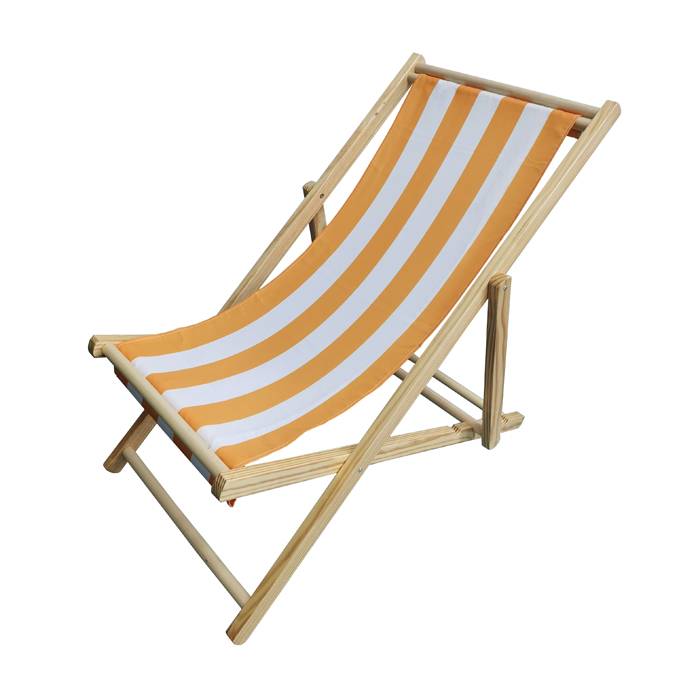 Promotional Wooden Folding Fabric Deck Beach Chair   XH-X052
