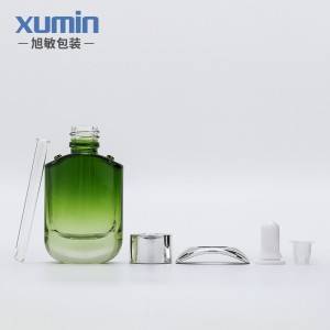 OEM Customized Packaging Companies - wholesale cosmetic white and green skin care packaging dropper bottle 30ml for glass bottle – Xumin