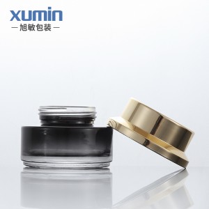 OEM manufacturer Clear Plastic Tube -
 Cosmetic glass jars containers black cream glass jar 50g custom  gradual change black color glass packaging – Xumin