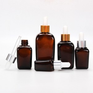 Factory Price For Essential Oil Bottles - 15ml 25ml 30ml 50ml 100ml manufacture amber spray empty square glass dropper bottle for essential oil – Linearnuo