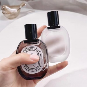 30ml 50ml Paper Custom Label clear frosted perfume screw glass bottle