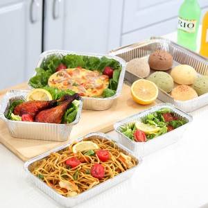 Rectangular Aluminum Foil Carry Out Food Container