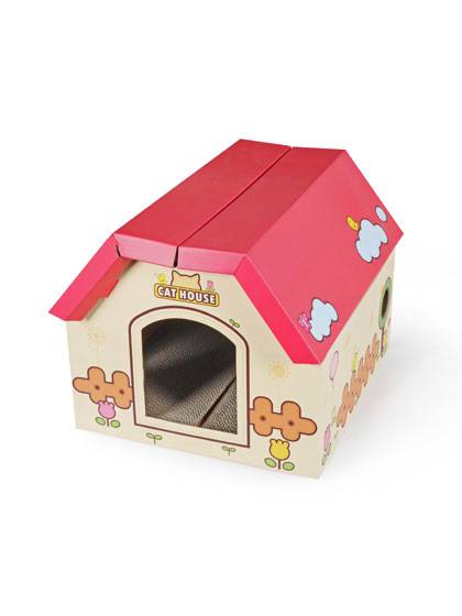 Manufacturing Companies for Cat Toy Scratcher -
 Cardboard Cat House with Scratching Board – YJ Display