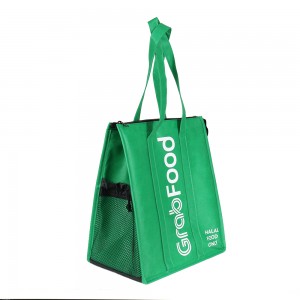 Wholesale Price Non-Woven PP Delivery Thermal Bag for Fast Food with Side Pocket ACD-H-027