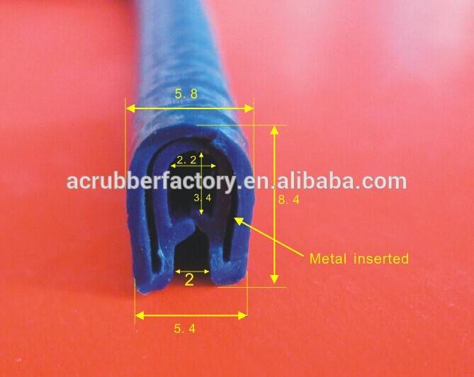 U shape 1/2' 1" 2" 3" 4" waterproof anti shock metal inserted shower door bottom rubber seal strip