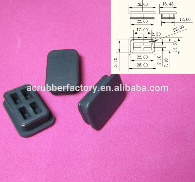 rubber bungs 22 x 12.6 mm rectangular rubber plug water proof rectangular plug rectangular plug with slot
