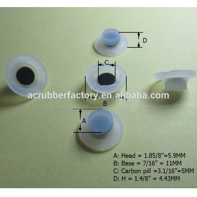 custom made silicone rubber remote control keypad silicone rubber push buttons with carbon conductive
