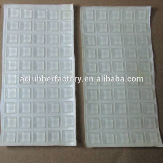 10x10x3 glass crystal square silicone feet for anti slip and anti vibration