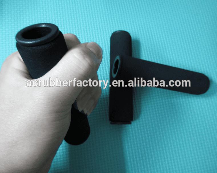China silicone rubber grip fitness silicone handle with plastic tube  inserted holder silicone pot handle holder rubber grip material factory and  manufacturers