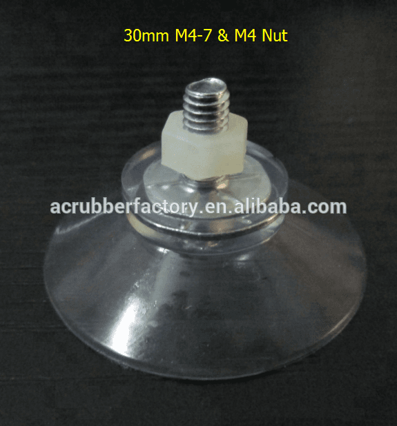 30 40 50mm with M4 screw industrial  clear sucker strong suction cup hook