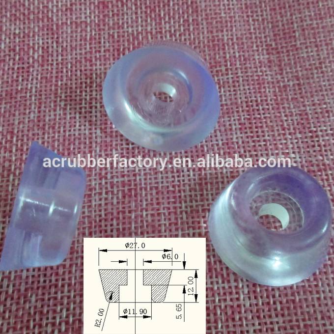 diameter 27 mm height 12 mm fit for M6 screw clear screw on rubber feet