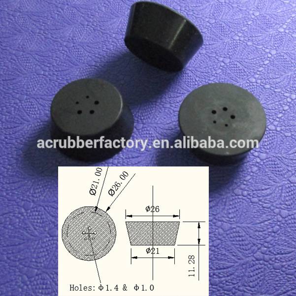 2.8mm rubber plug with 5 hole length 15.5mm used for dust proof and waterproof