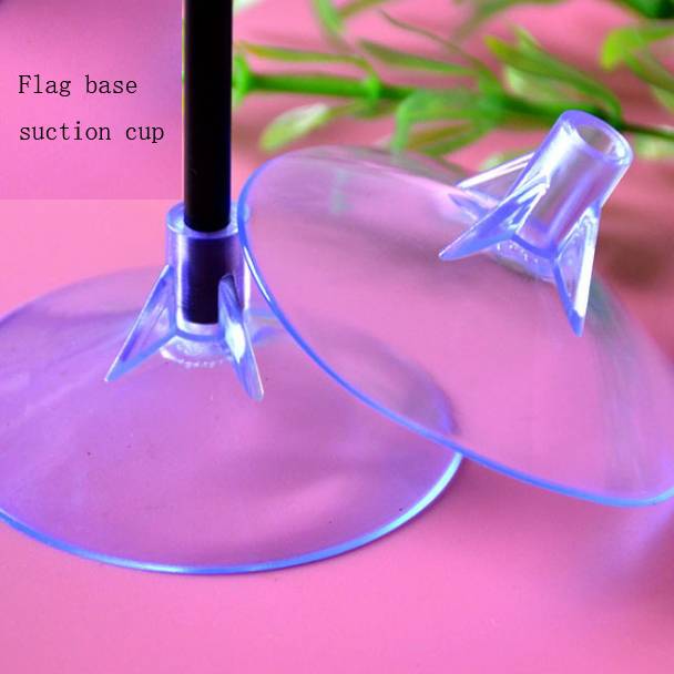 Vertical hole pvc pennant sucker 6.5 CM glass desk insert red flag transparent sucker suction cup