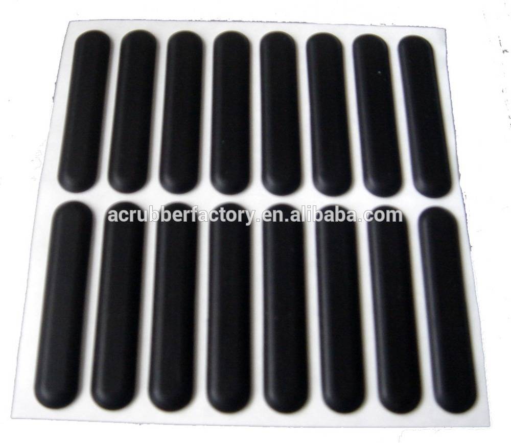China machines dome top 3m self adhesive silicone feet laptop square  non-slip rubber feet factory and manufacturers