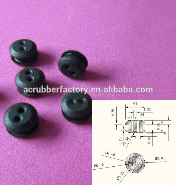 grommet with two holes silicone rubber grommet for cables two hole with groove