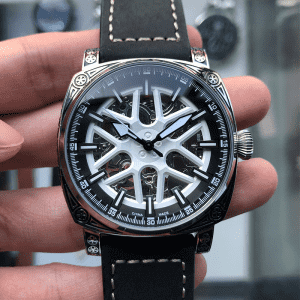 Square case Mechanical automatic 44mm tourbillon luminous skeleton watch
