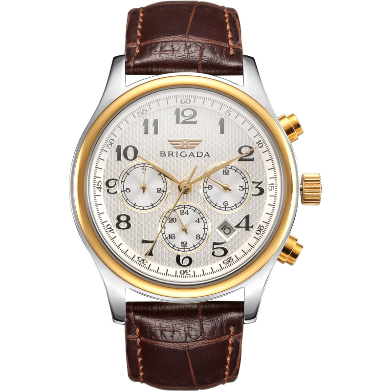 Super Purchasing for Fashion Quartz Watch - Brand Leather Strap watch Three Eyes Clock Fashion Men Quartz  – Aiers
