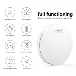 Store Home Security Protection 10 Years Batterise Wireless Photoelectric Fire Alarm System Detector Sensor Tuya Smart Smoke Alarm