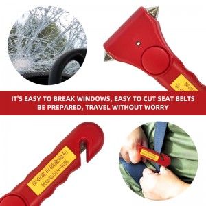 Premium Bus Car Glass Breaker Safety Hammer Emergency Escape Tool Glass Hammer with Car Window Breaker Seat Belt Cutter Heavy Carbon Steel Points