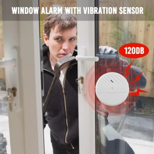 Indoor Home Security Sensitivity Adjustable Store Home Door And Window Anti Theft Vibration Sensor Burglar Protection House Door alarm