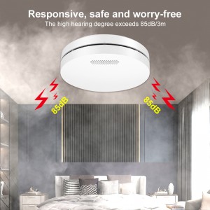 Home Security 10 Years Batterise Wireless Fire Alarm System Tuya Smart Smoke Alarm