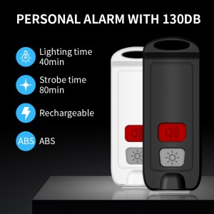 Women Kids Emergency Self Defense 130DB Anti Wolf Attack Safety Panic Personal Alarm Keychain With LED Flashing Light