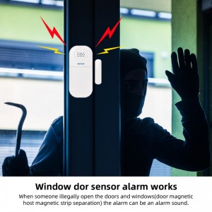 Magnetic Window Door Security Alarm 130Db Wireless Sensor Burglar Alarm With Remote Control