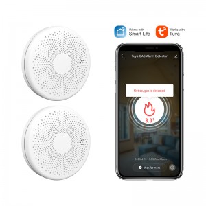 TUYA Smart Life WIFI Carbon Monoxide Smoke Detector Photoelectric Smoke Alarm Gas Fire Alarm 2 In 1 Sensor Home Security Protection Smart Home