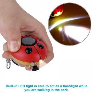 130Db Ladybird Emergency Self Defense Security Alarm Cute Safesound Personal Alarm Screaming Sound Safety Keychain With Light