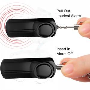 Personal security device manufacturer AAA battery 130db women self defense personal alarm keychain